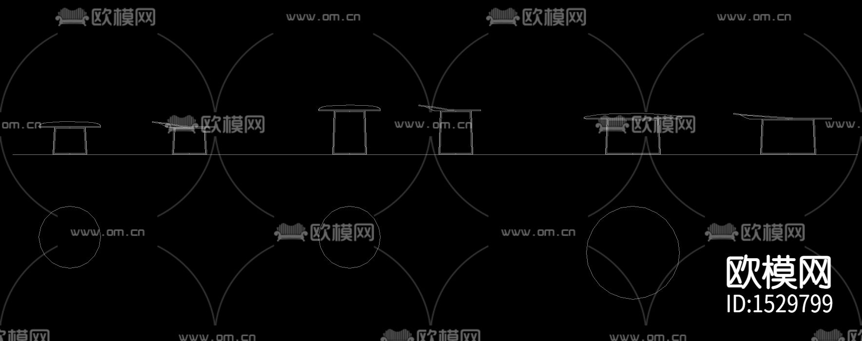 2021茶几角几平立面图块下载（渲染图2）