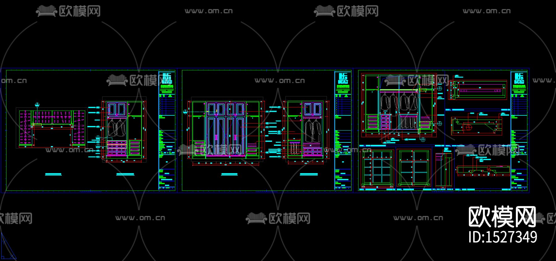 全屋定制家居立面cad图纸下载（渲染图5）