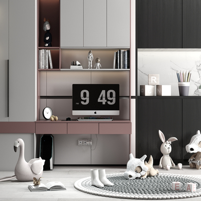  现代儿童装饰柜su模型 