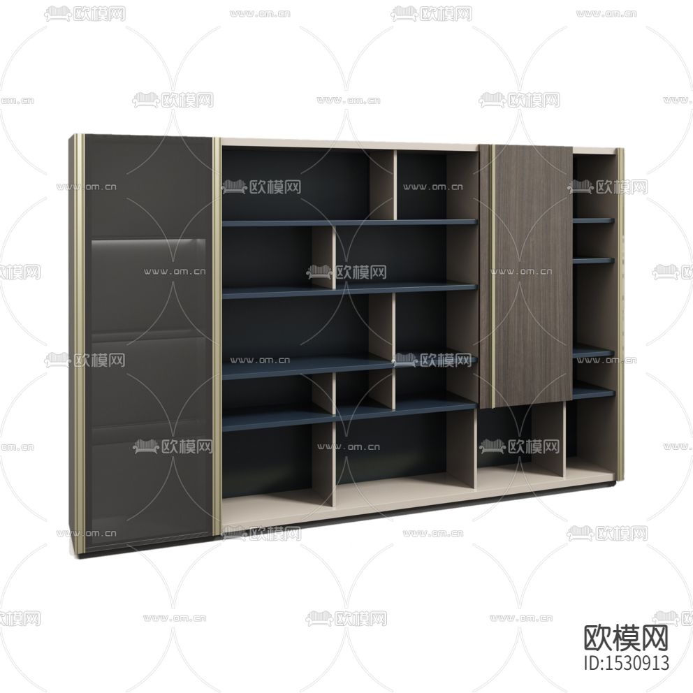 现代轻奢创意实木金属展示柜下载