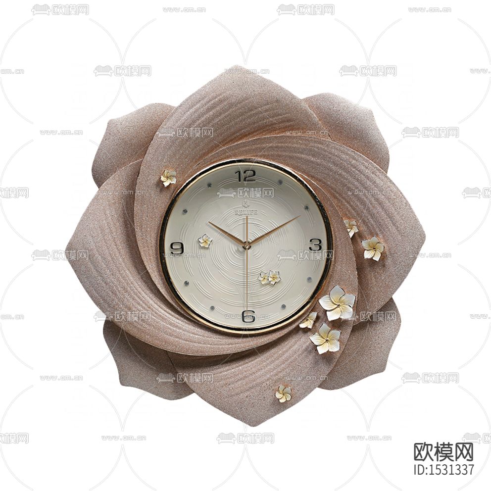 现代创意花朵造型石英挂钟下载