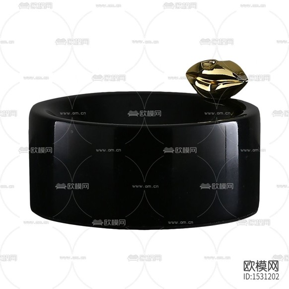 现代轻奢黑色大理石金属烟灰缸下载