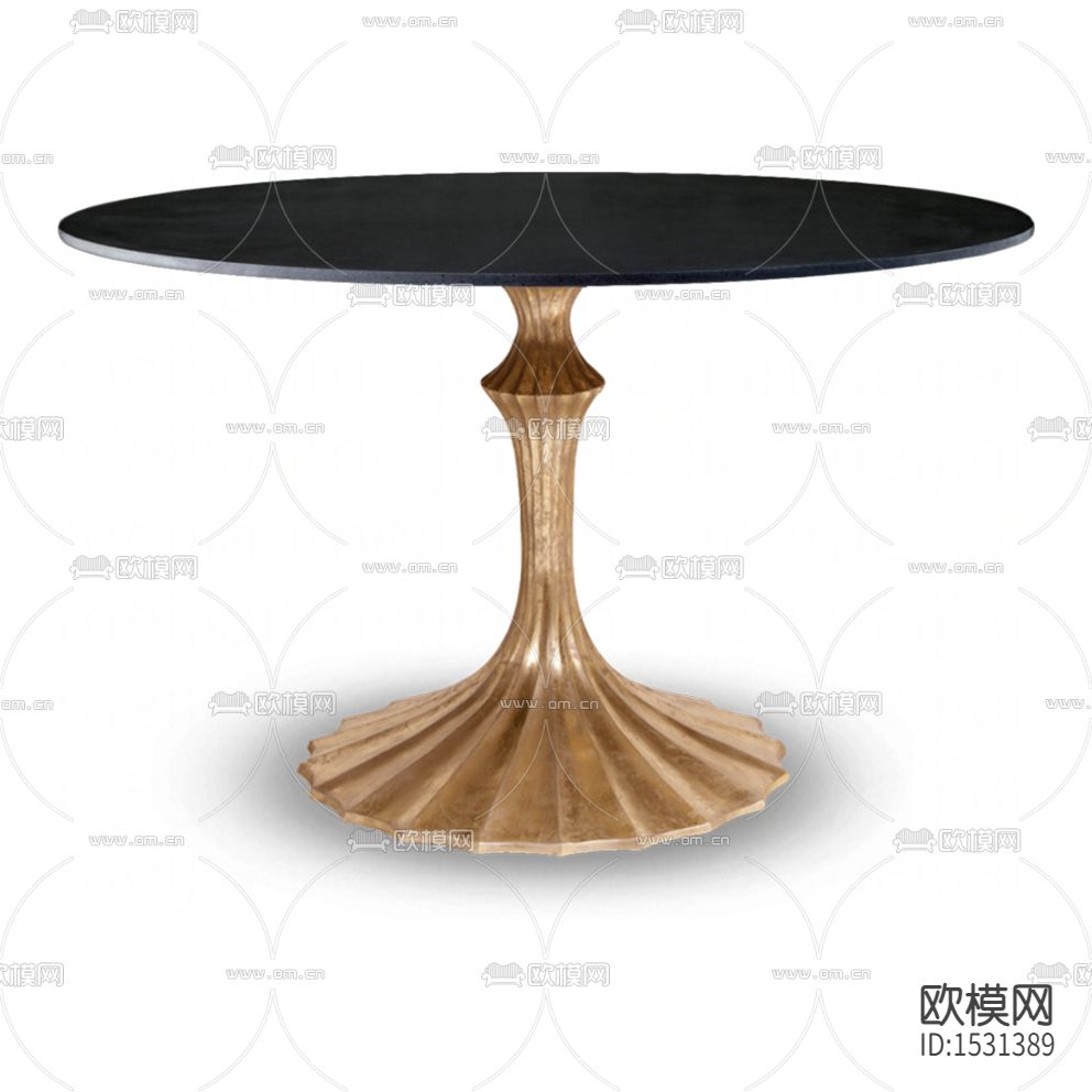 简欧创意实木圆形餐桌下载