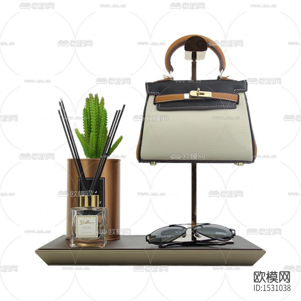 现代轻奢创意实木收纳托盘下载