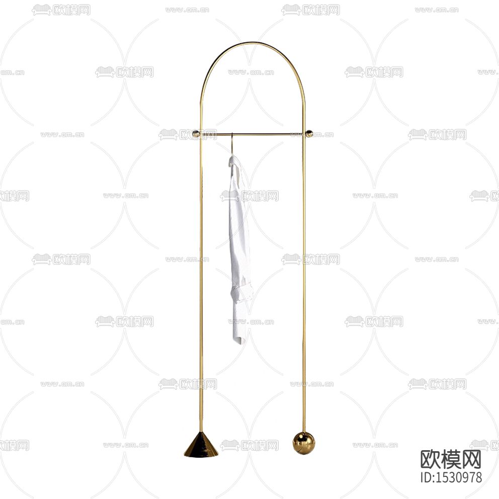 现代极简黄铜衣帽架下载