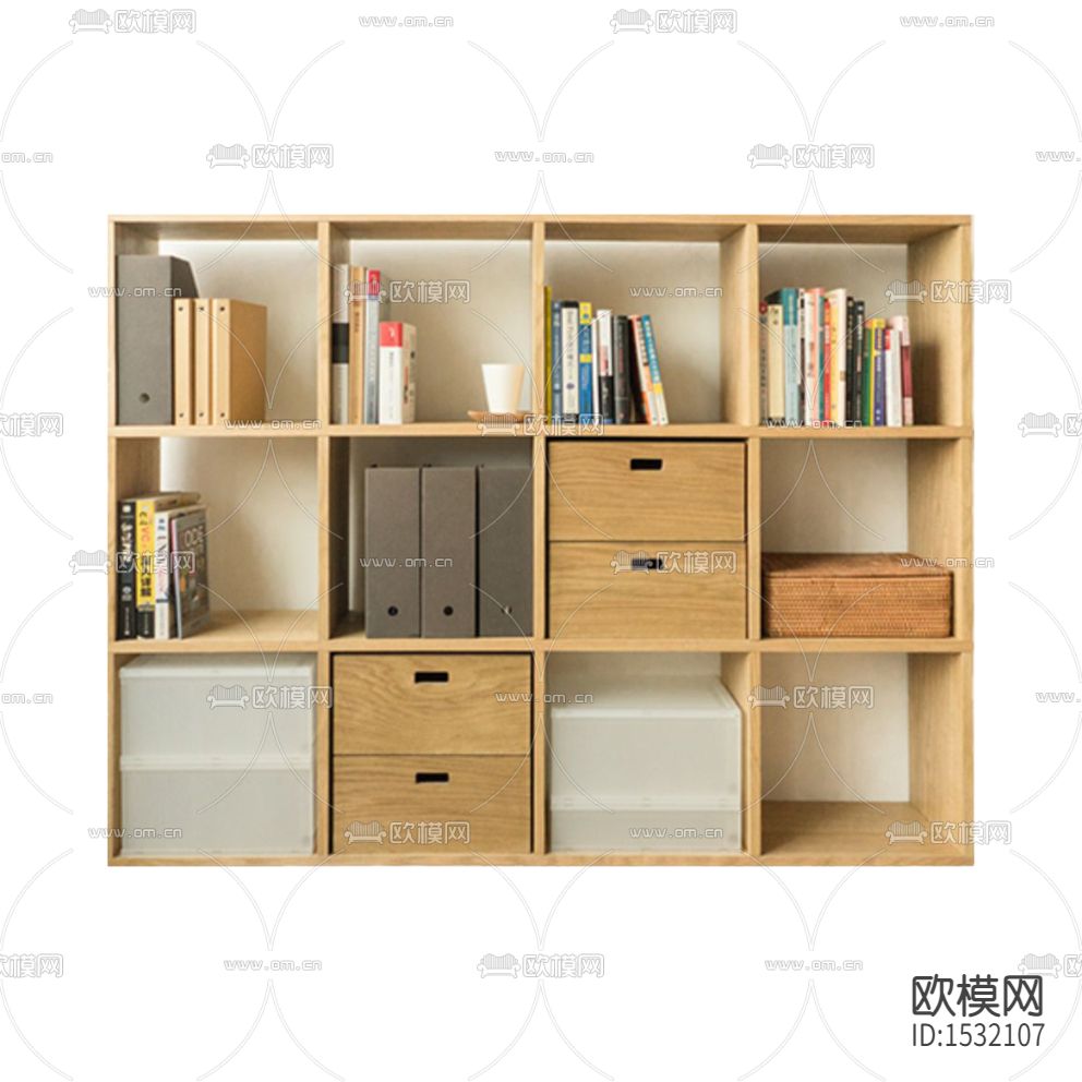 北欧简约实木书架
