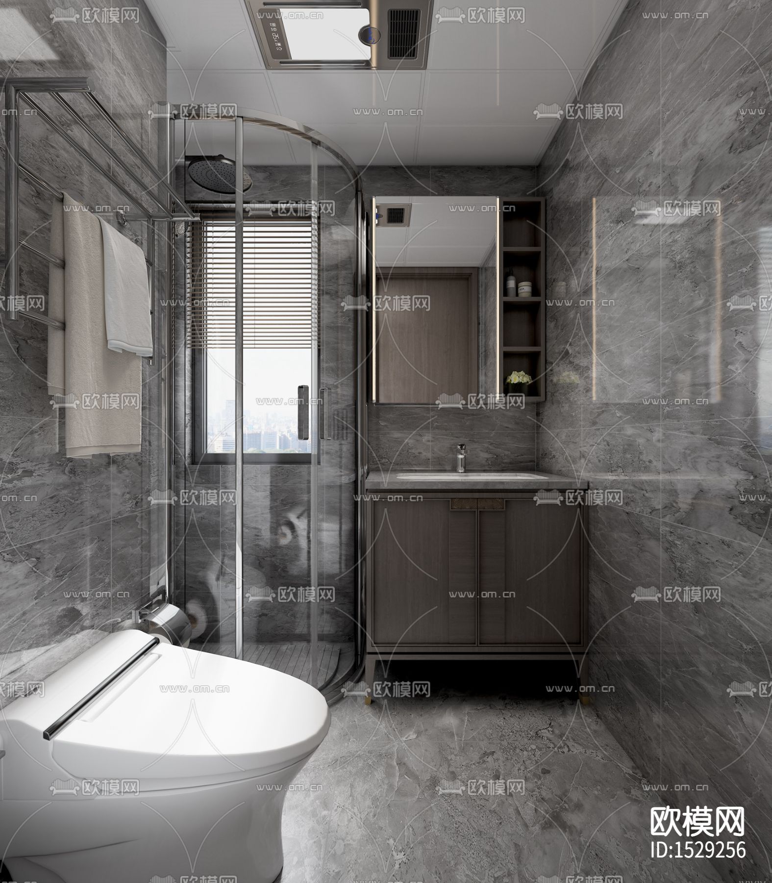 家装样板间cad施工图下载（渲染图5）