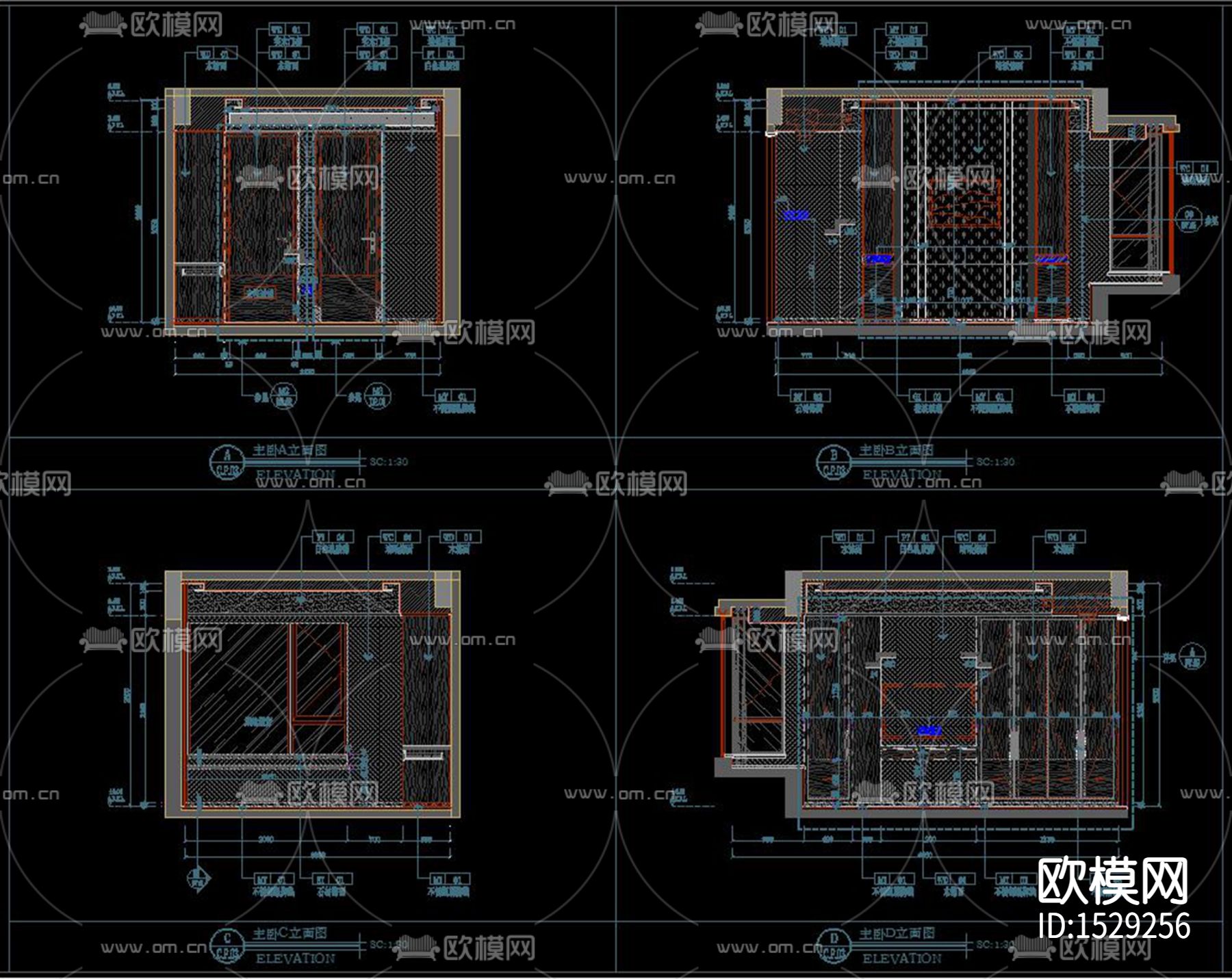 家装样板间cad施工图下载（渲染图9）