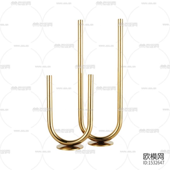 現(xiàn)代極簡U型金屬燭臺下載