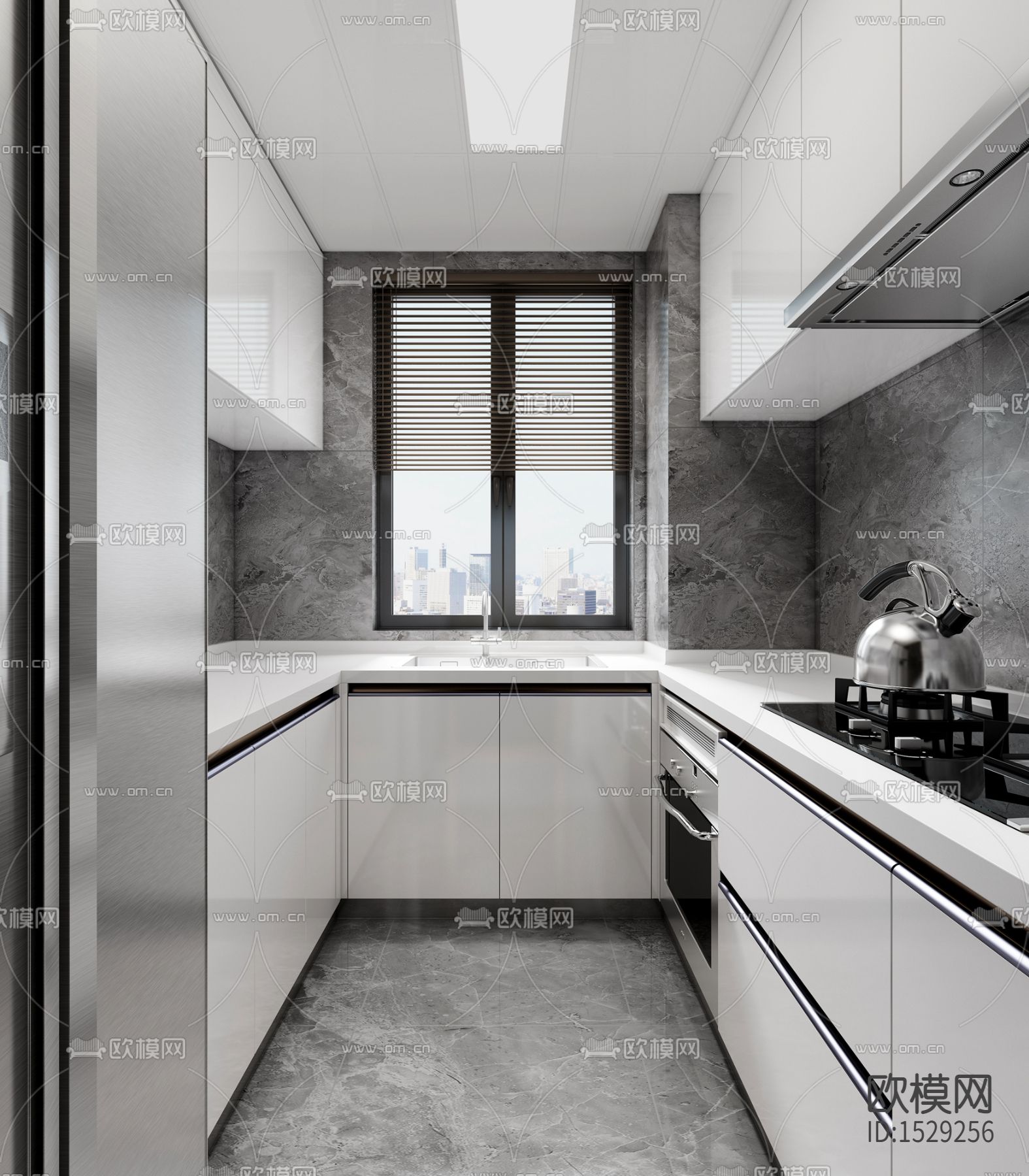 家装样板间cad施工图下载（渲染图6）