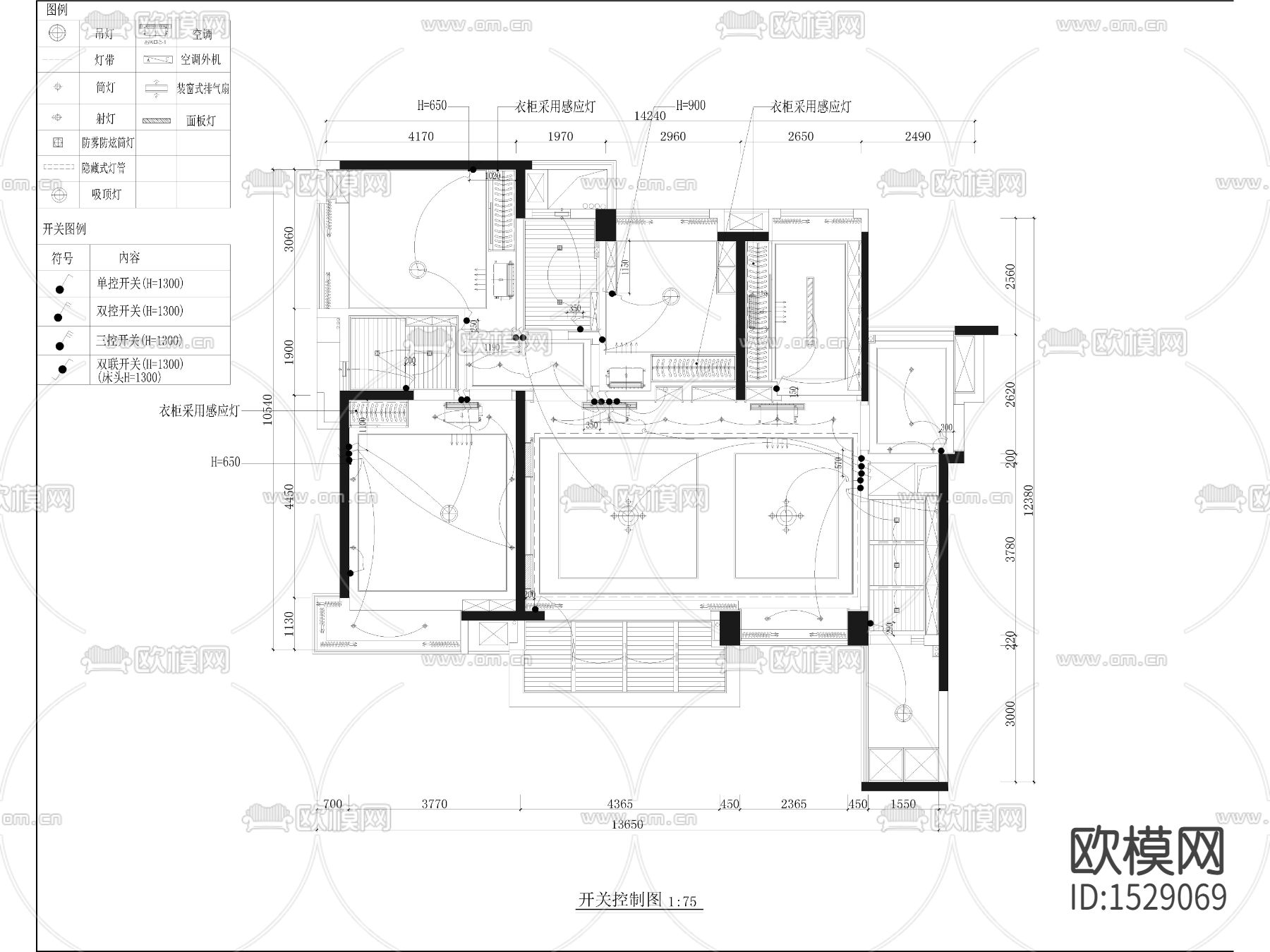 家居住宅cad施工图下载（渲染图3）