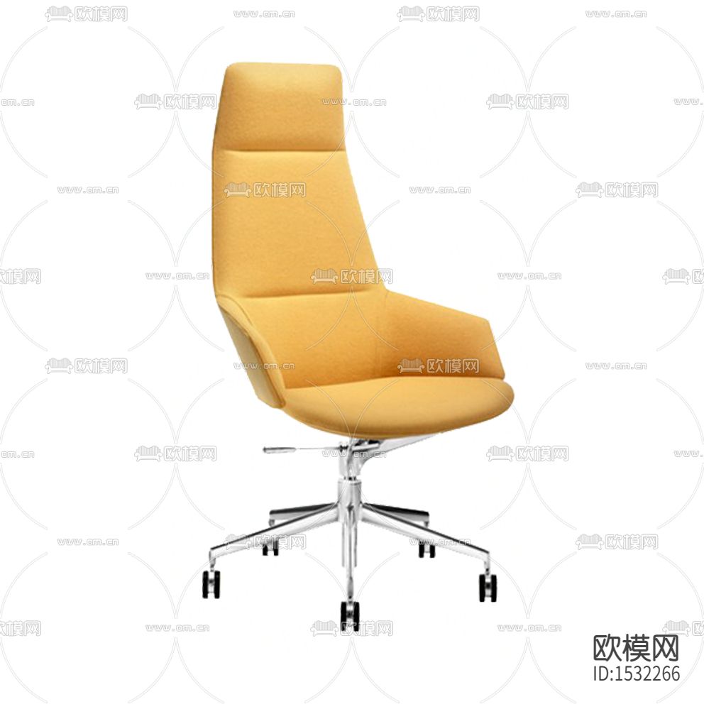 现代简约黄色布艺金属办公椅
