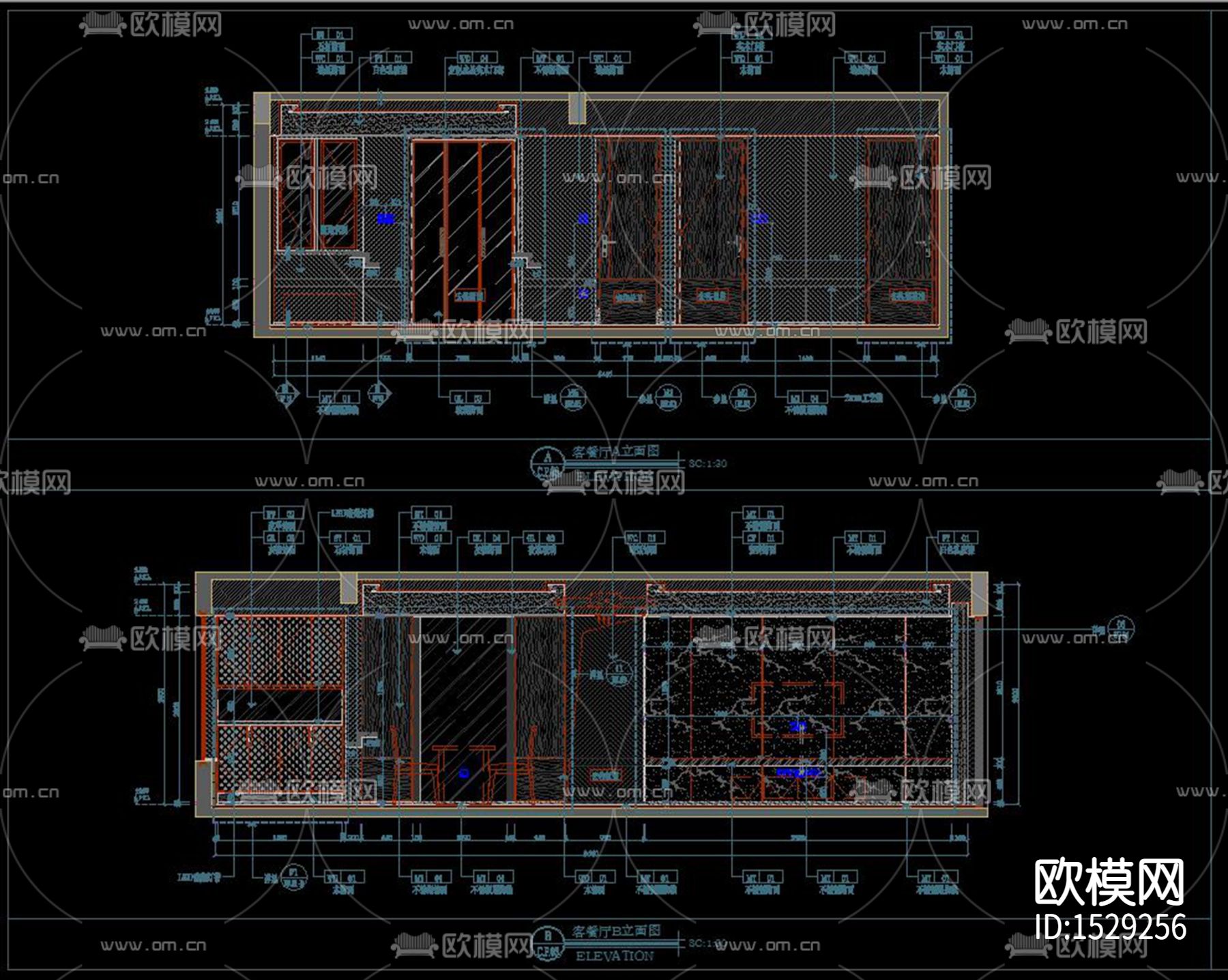 家装样板间cad施工图下载（渲染图10）