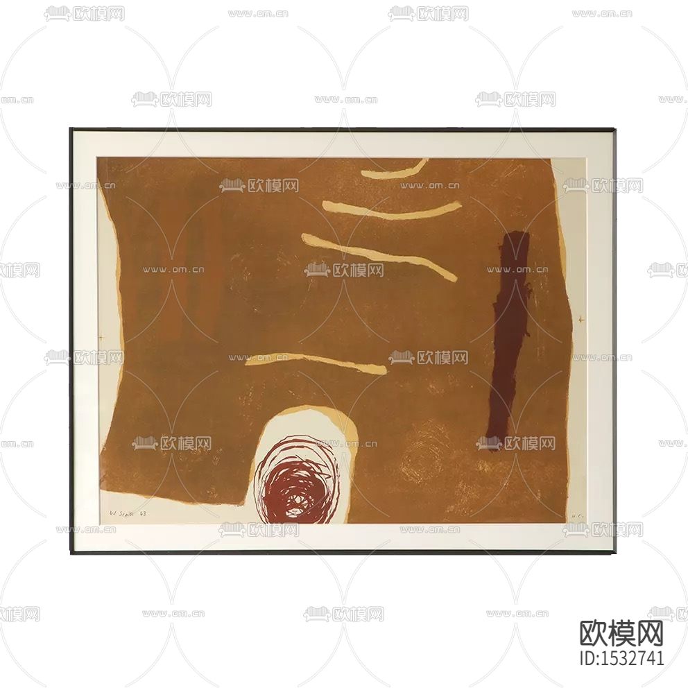 北欧简约色块抽象装饰画下载