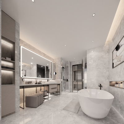  现代客房卫生间su模型 