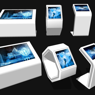  现代触摸屏一体机su模型 