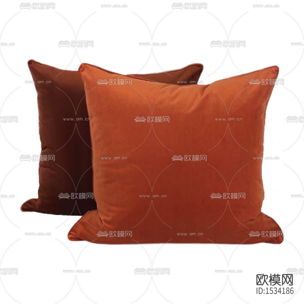 现代简约橘咖撞色绒布抱枕下载
