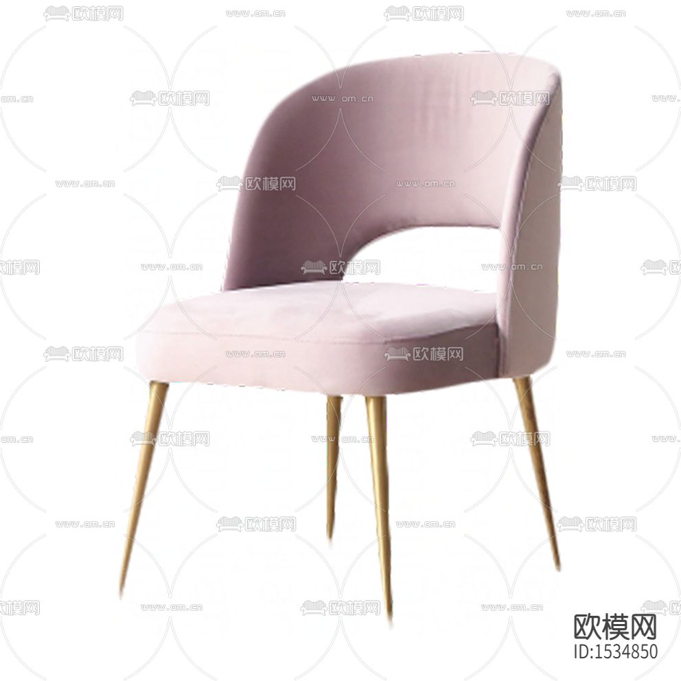 北欧轻奢丝绒金属休闲椅下载