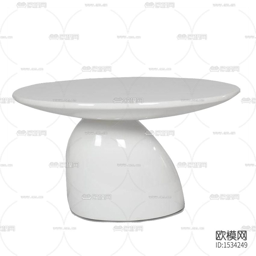 现代简约白色烤漆玻璃钢椭圆形茶几下载