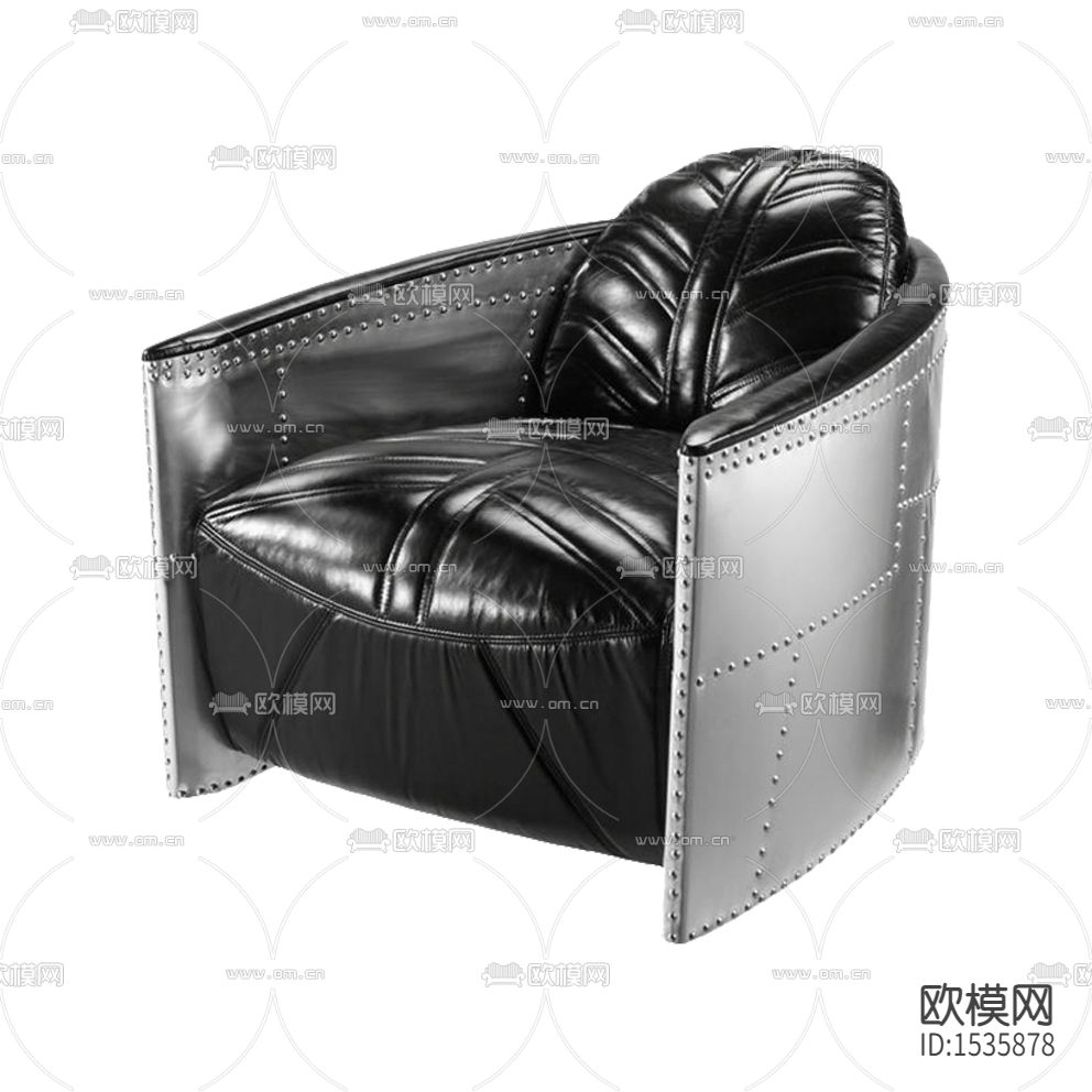 工业风铁艺皮革单人沙发下载