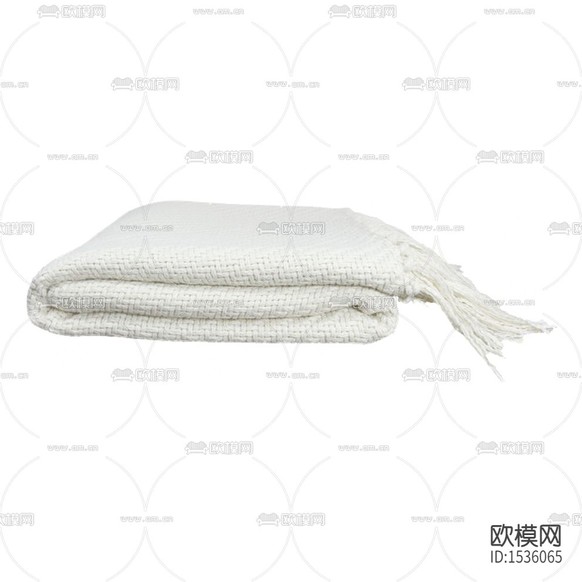 现代简约白色布艺编织流苏搭巾下载