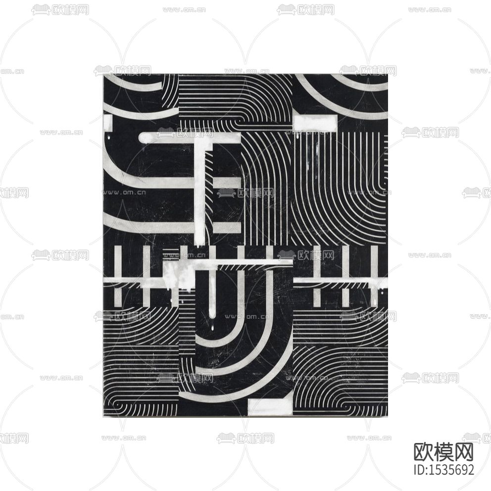 现代简约黑白条纹布艺地毯