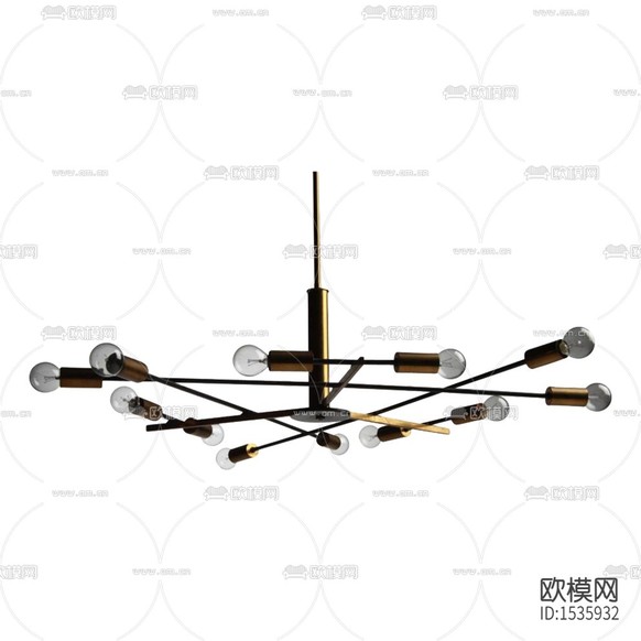 現代輕奢金色金屬吊燈下載