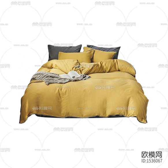 現(xiàn)代簡(jiǎn)約灰黃色布藝床品下載