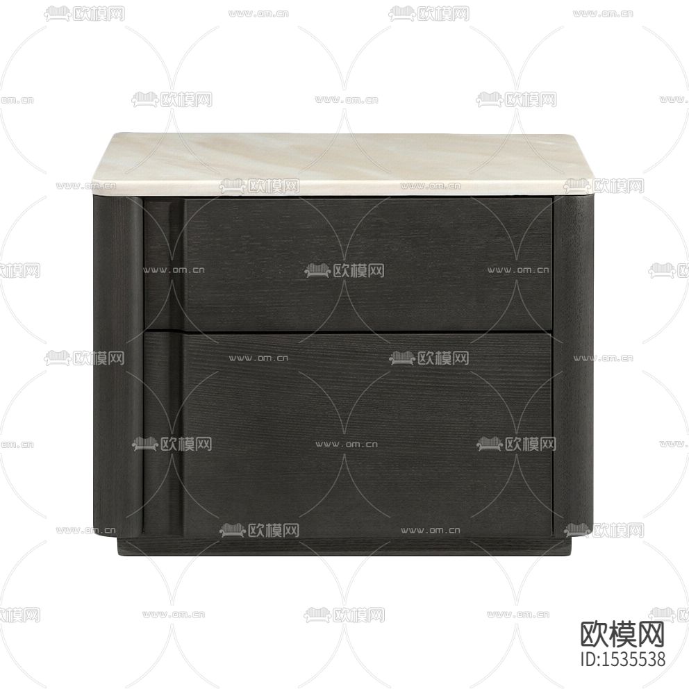 现代轻奢白色大理石灰橡木床头柜下载