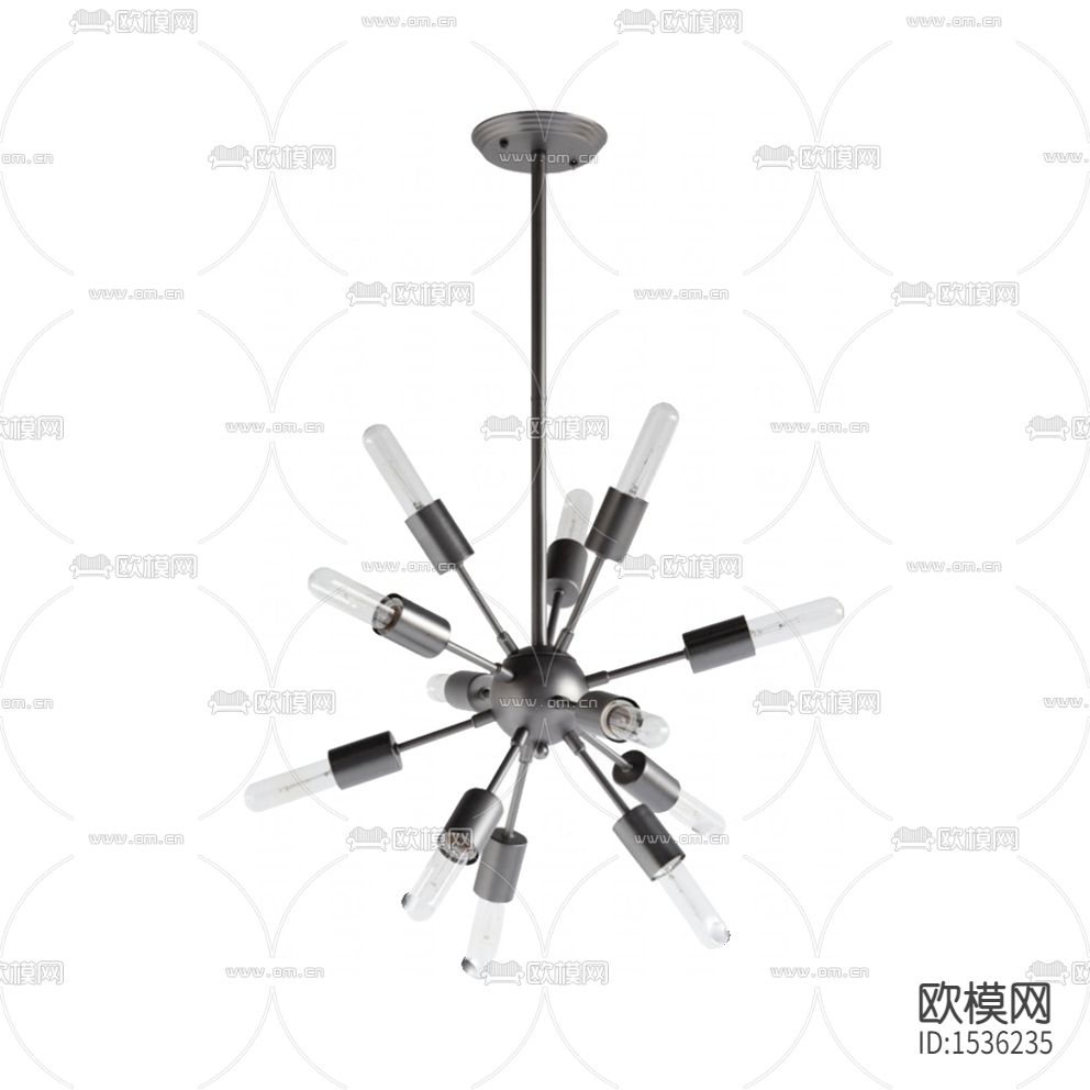 北欧简约黑色金属玻璃吊灯下载