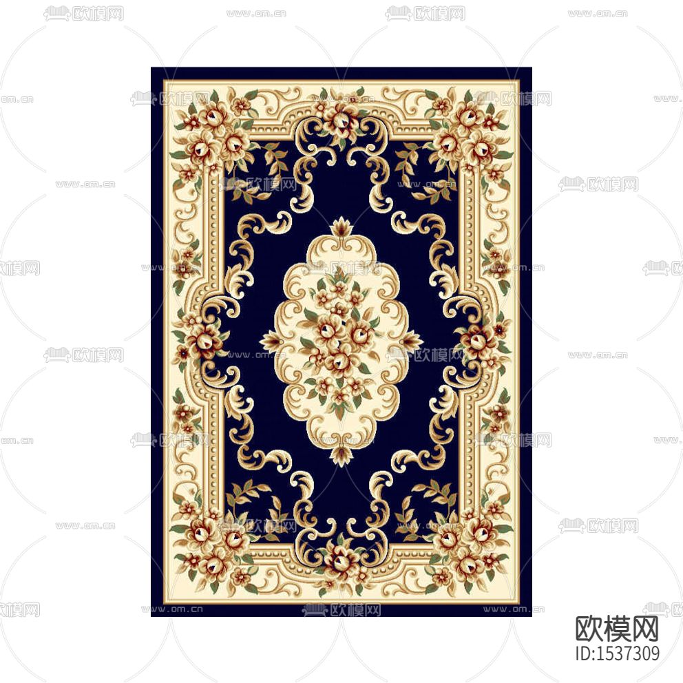 欧式古典花卉印花布艺地毯下载