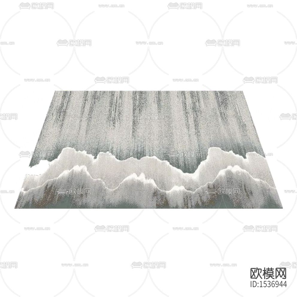 新中式简约创意海浪布艺地毯