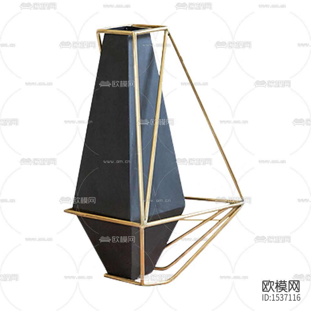 现代轻奢陶瓷金属花瓶