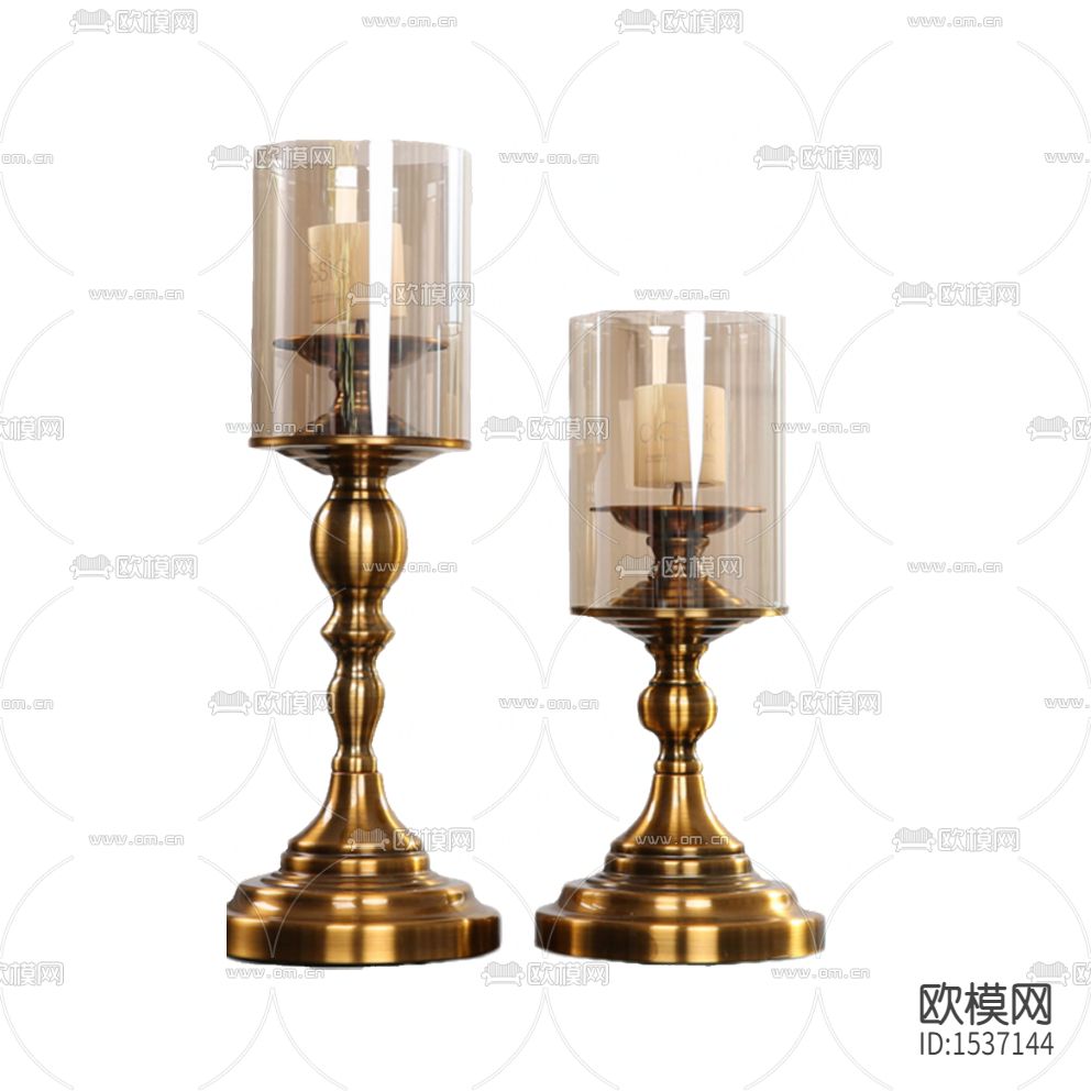 美式简约黄铜水晶烛台灯