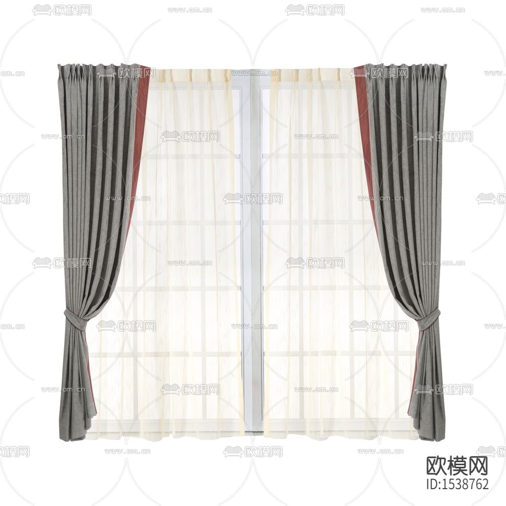 新中式创意布艺遮光窗帘下载