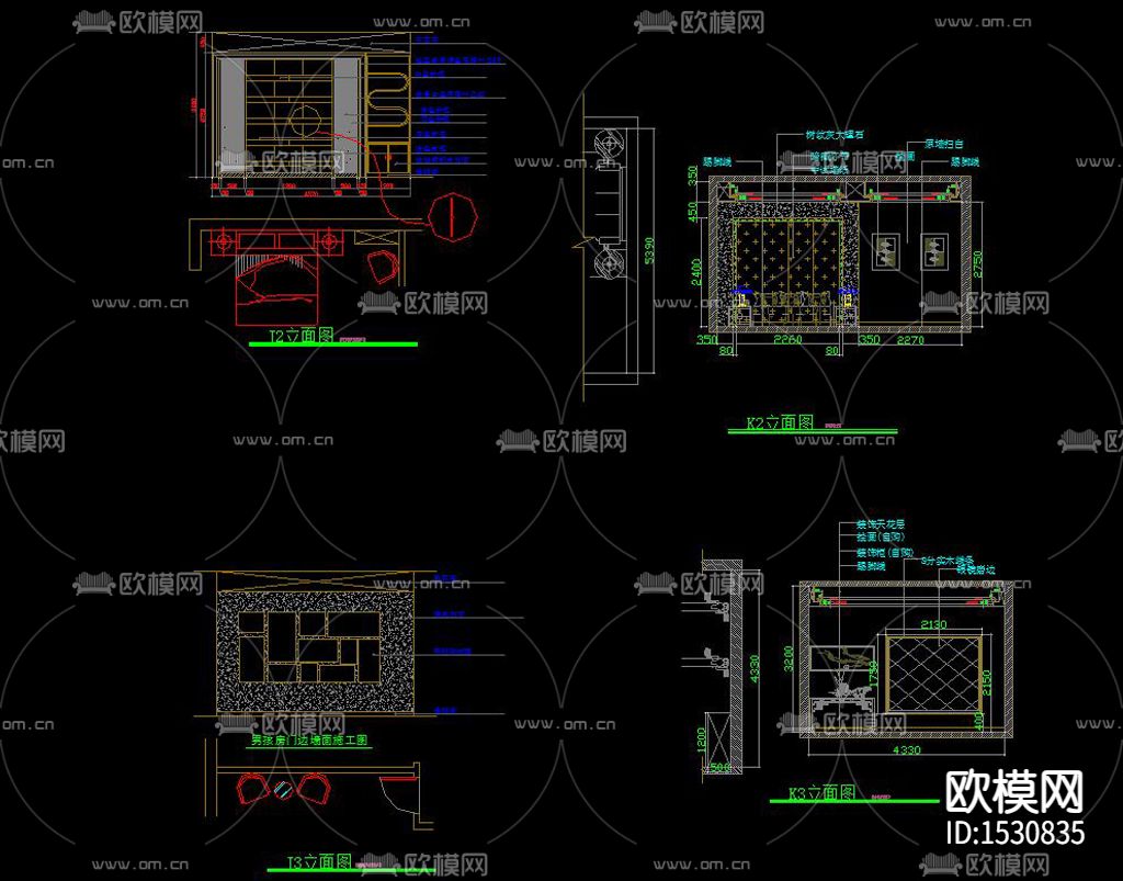 软装陈设cad节点大样下载（渲染图2）