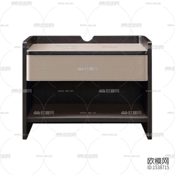 現(xiàn)代簡約深色實(shí)木皮革床頭柜下載