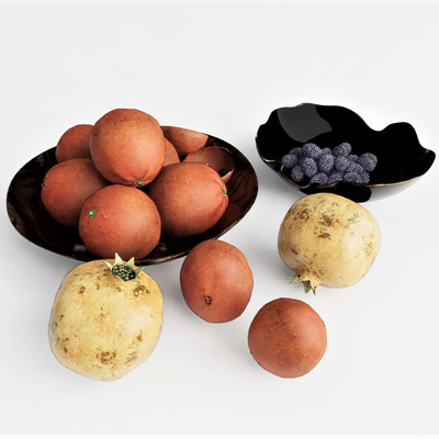  现代水果橘子石榴su模型 