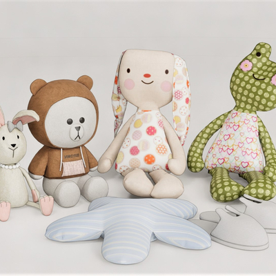  现代毛绒玩具su模型 