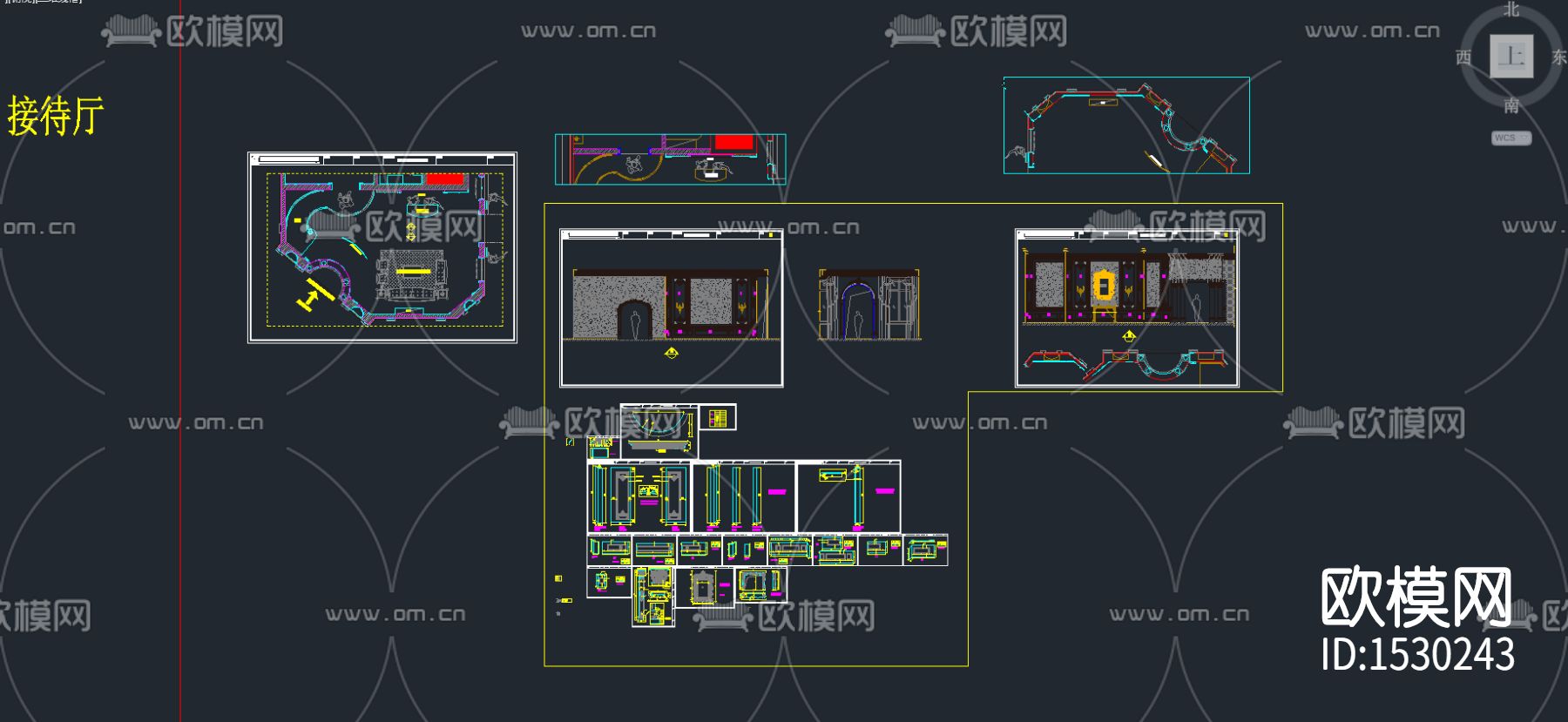 展厅cad施工图下载（渲染图4）