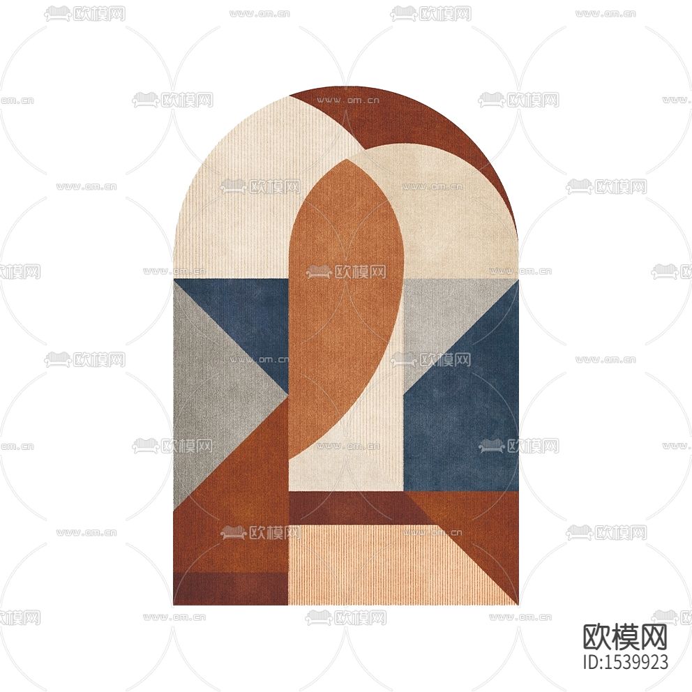 现代简约异形几何彩色拼接布艺地毯下载