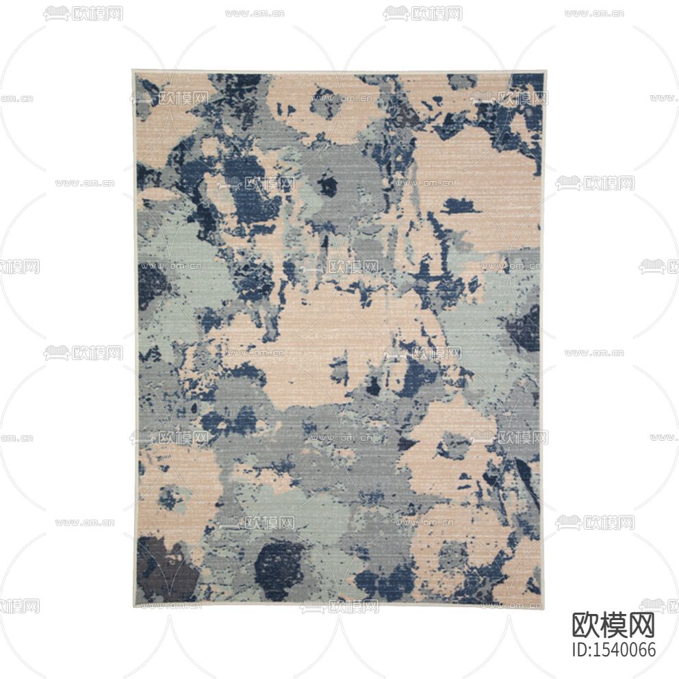 现代简约创意诧寂风灰蓝色布艺地毯下载