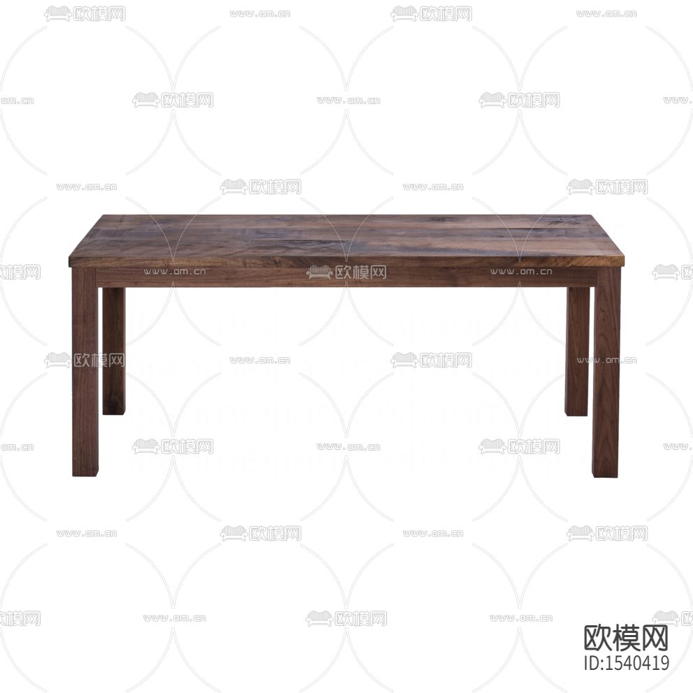 北欧复古实木方形餐桌下载