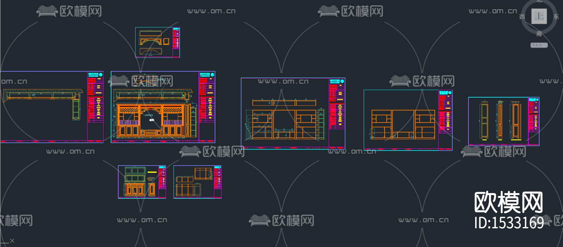 酒柜cad图纸下载（渲染图5）