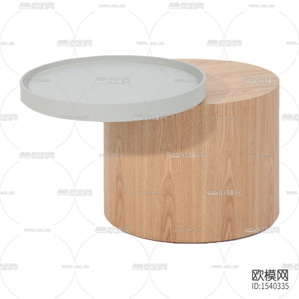 现代简约水曲柳贴皮圆柱形边几下载