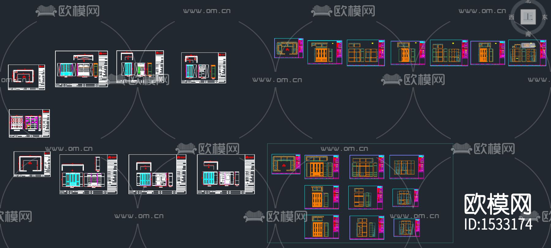 衣帽间cad图纸下载（渲染图4）