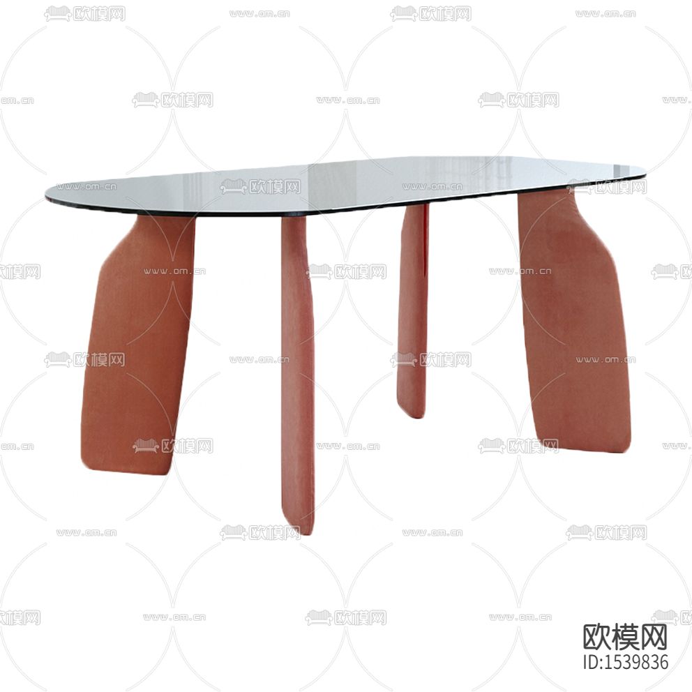 现代简约橙色实木不锈钢餐桌下载