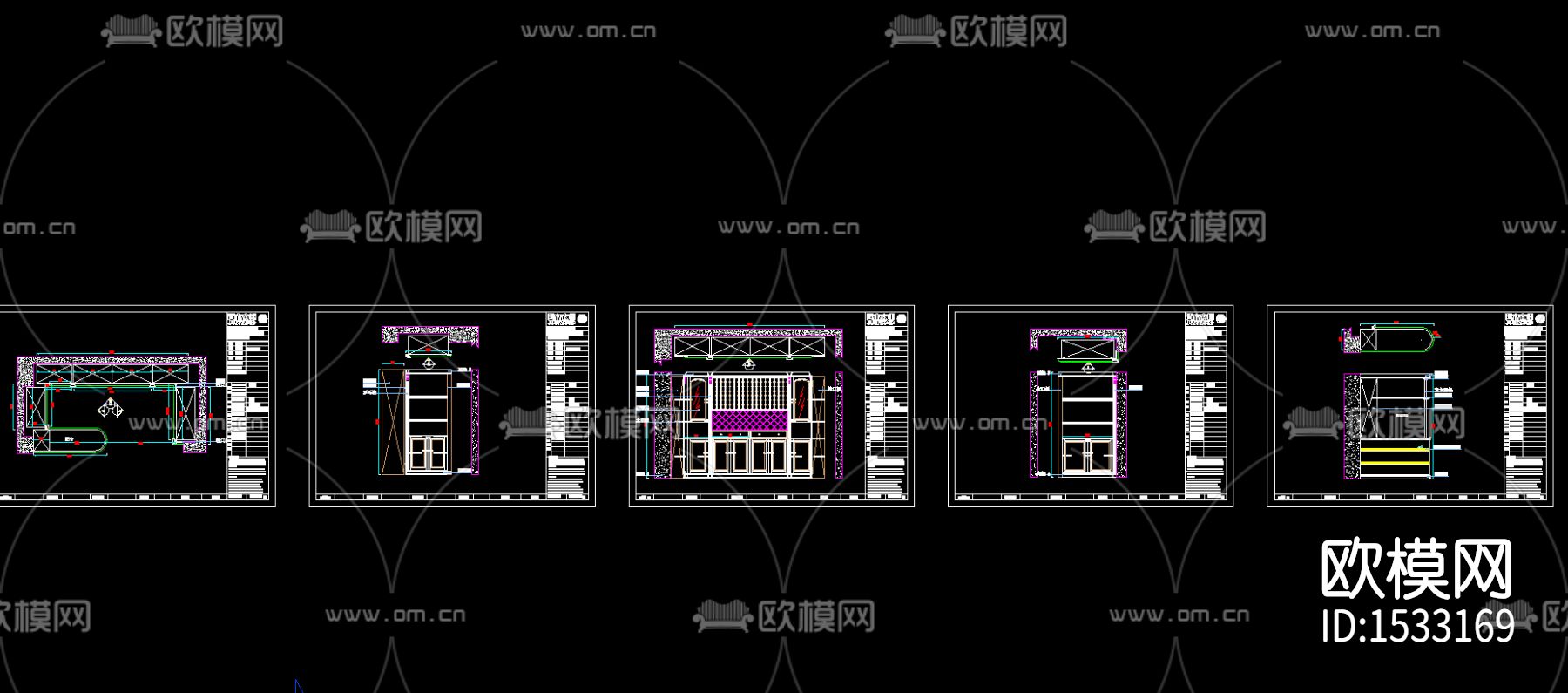 酒柜cad图纸下载（渲染图3）