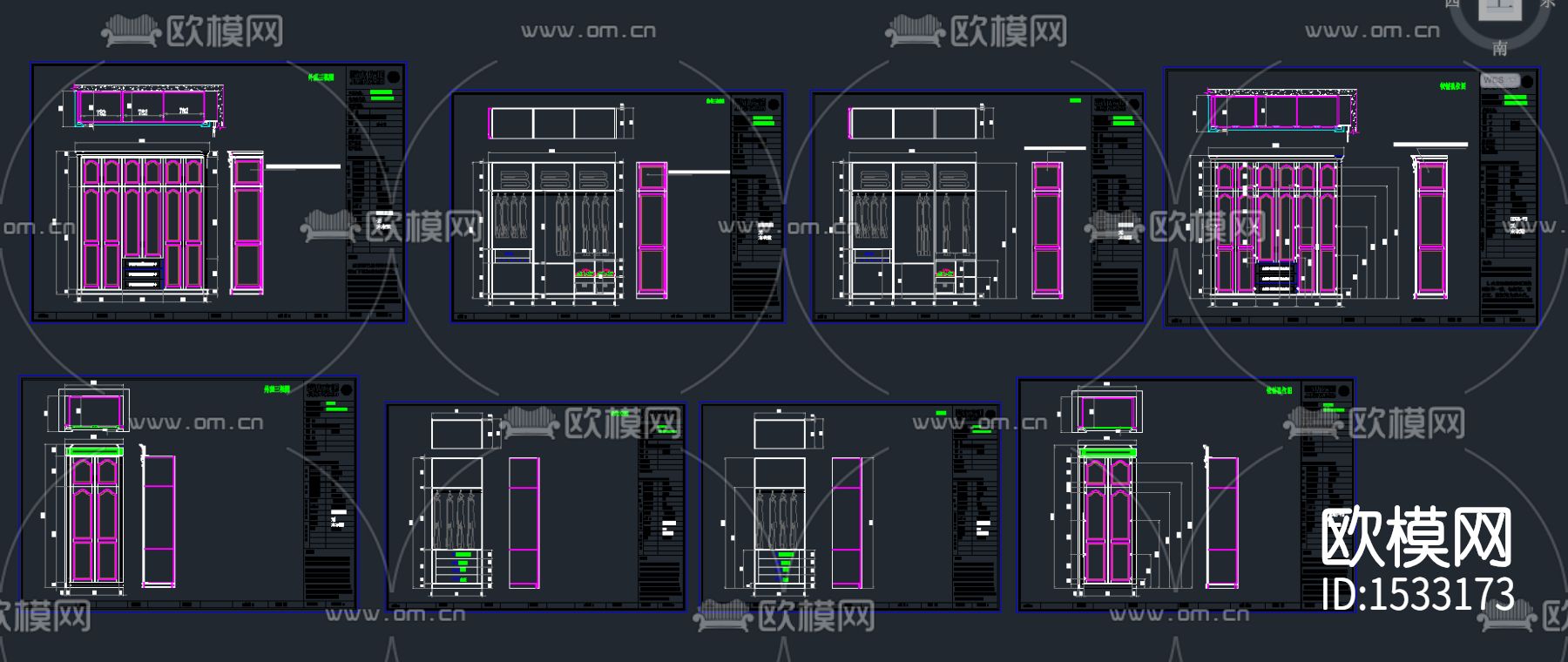 衣柜cad图纸下载（渲染图3）