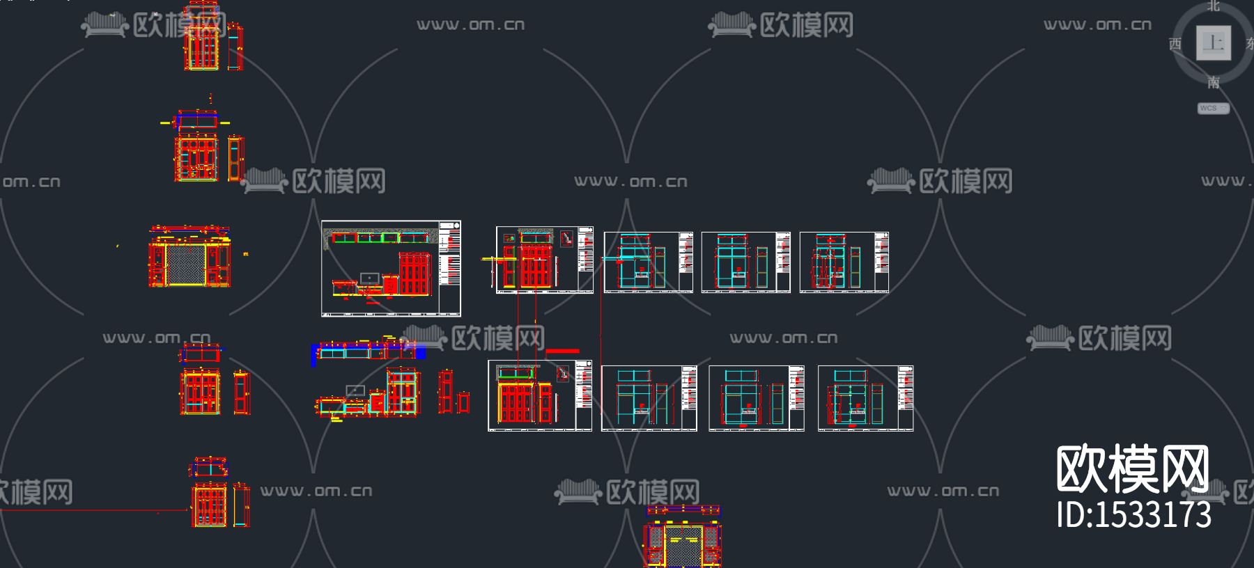 衣柜cad图纸下载（渲染图1）